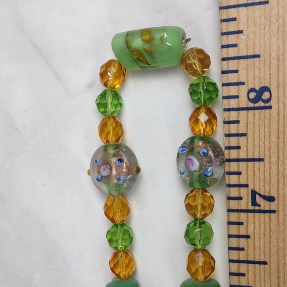 Art Glass/Faceted Crystal Necklace/Earrings Set - Picture 8 of 12